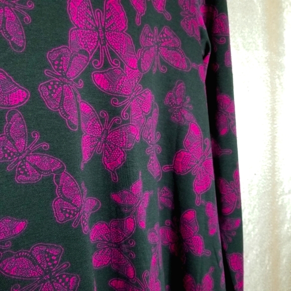 LuLaRoe BNWT S Emily dress - magenta butterflies 🦋 - Picture 7 of 11